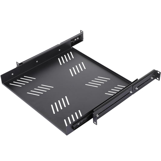 Otoolling 1 Pcs 1U Sliding Shelf Cantilever Server Shelf 19 Inch Length Vented Shelve Rack for 19 Inch Network Cabinet AVL Audio AV IT DJ Equipment Rack, 1 Machine Depth Up to 15 in, Large Capacity