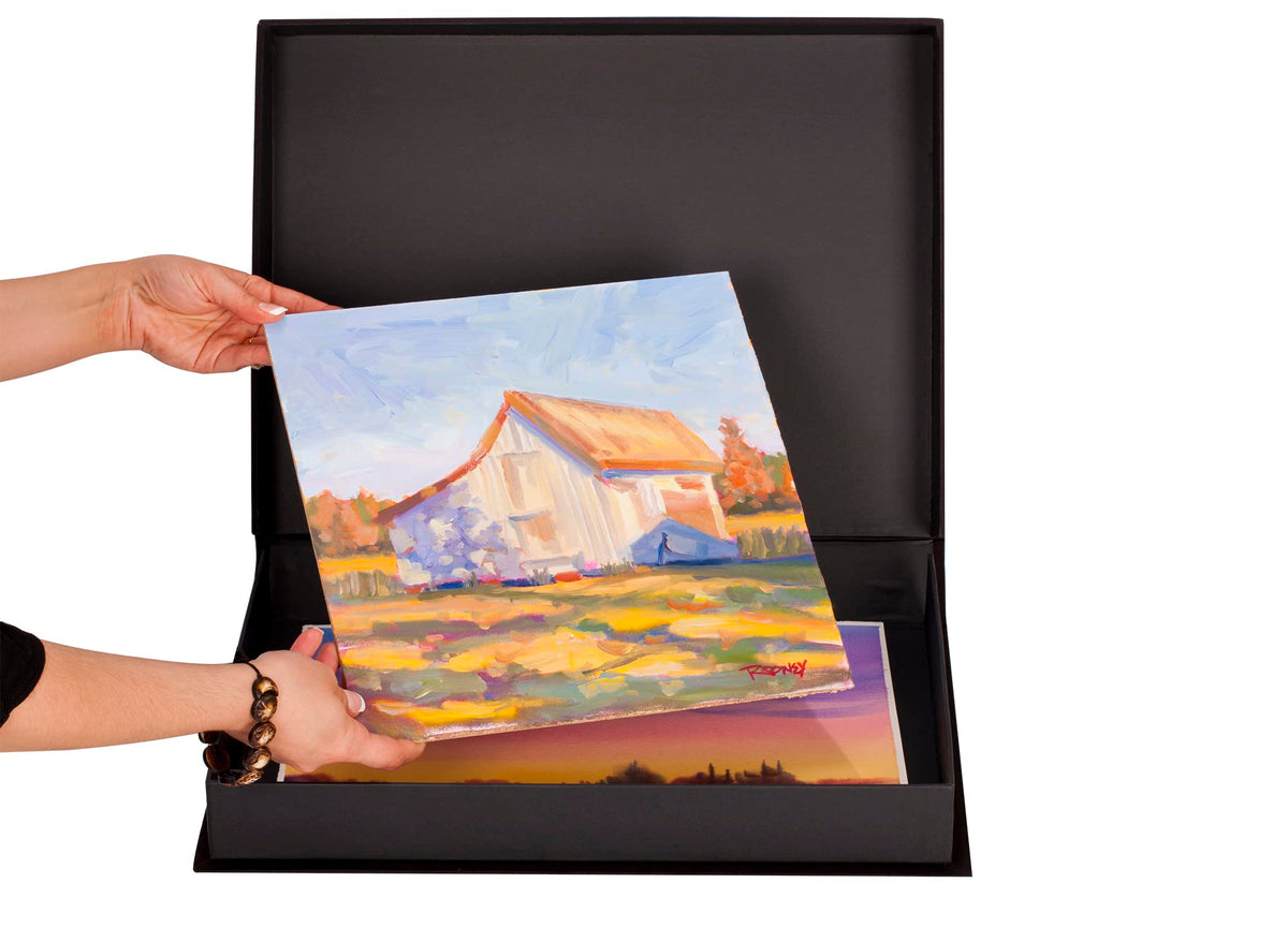 HG Art Concepts Eternity Archival Clamshell Photo Storage Box, Black - 8.5"x11" - For Storing Artwork, Photos & Documents, Deluxe Acid-Free, Sturdy & Lined With Archive-Quality Paper
