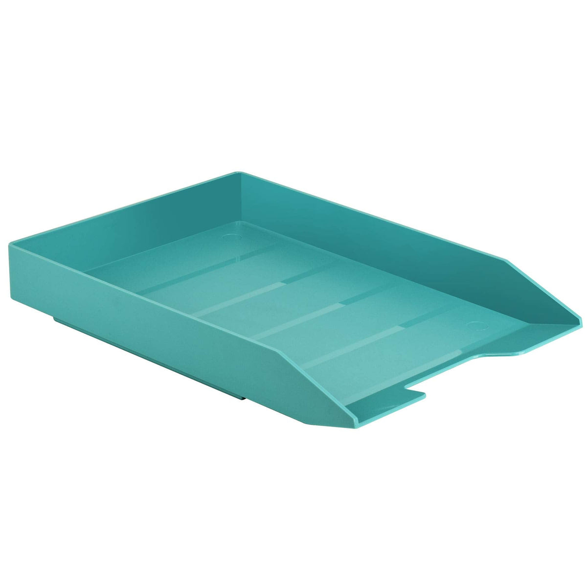 Acrimet Stackable Letter Tray Front Load, Letter Size, Stacking Document Desk Office Paper Organizer, Plastic, Solid Green Color, 1 Unit