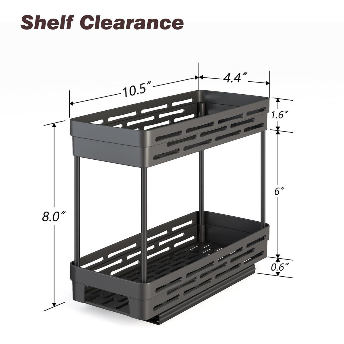 2 Pack Pull Out Spice Rack Organizer for Cabinet, Slide Out Spice Racks Organizer, Spice Cabinet Organizers, Cabinet Size Need:12'' Highx11'' Deepx5'' Wide,Hold 10 Spice Jar Each Tier-2Tier, Black