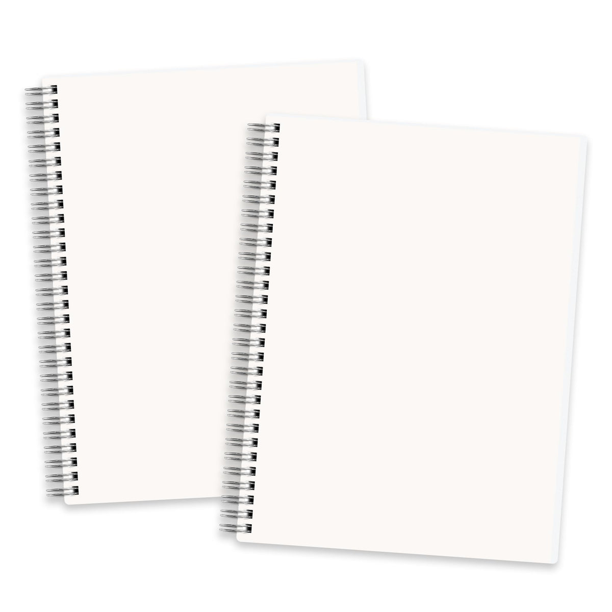 RETTACY Blank Journal Notebook, 2-Pack, 160 Pages per Pack, B5 Medium Size (7.6'' × 10''), 100 GSM Thick Paper, Spiral-bound, Flexible Plastic Cover, for Sketching, Drawing, Painting