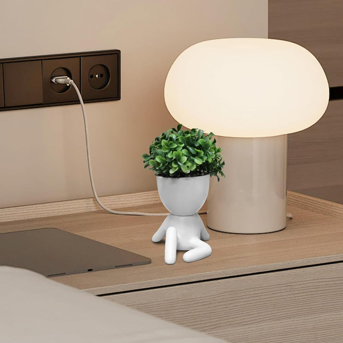 Zerzsy Desktop Plant for Women Office Decoration Fake Plant Succulents Artificial for Home Bathroom Living Room Office Decor Small Fake Plants Decor for Bedroom - Set of 1