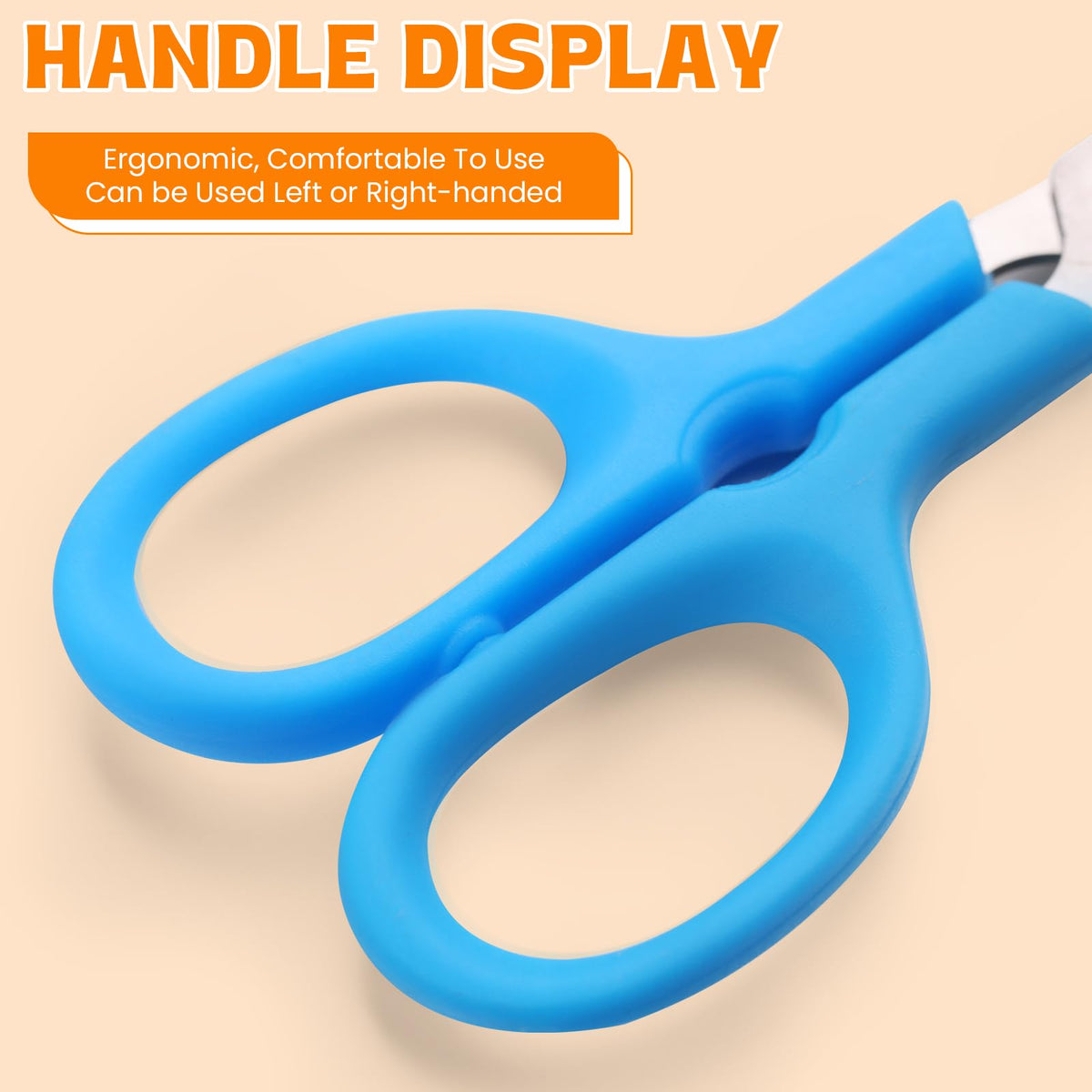 BURVAGY 180Pack 5" Small School Student Blunt Kids Craft Scissors, Sharp Stainless Steel Blades Safety Toddler Kid Child Comfort Grip Scissors Bulk for Children Cutting Paper
