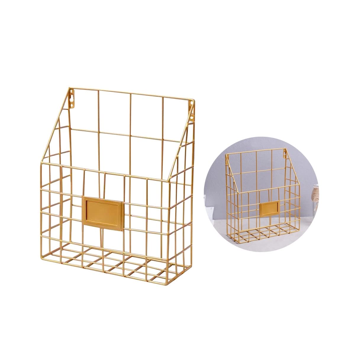 Hanging Wall File Rack 1Pack Pockets Organizer Office Hanging Magazine Rack Metal Mesh Folder Wall File Holder Wall Mount Magazine Folder Wall Mounted Organizer Holder for Office Home Work Organizing