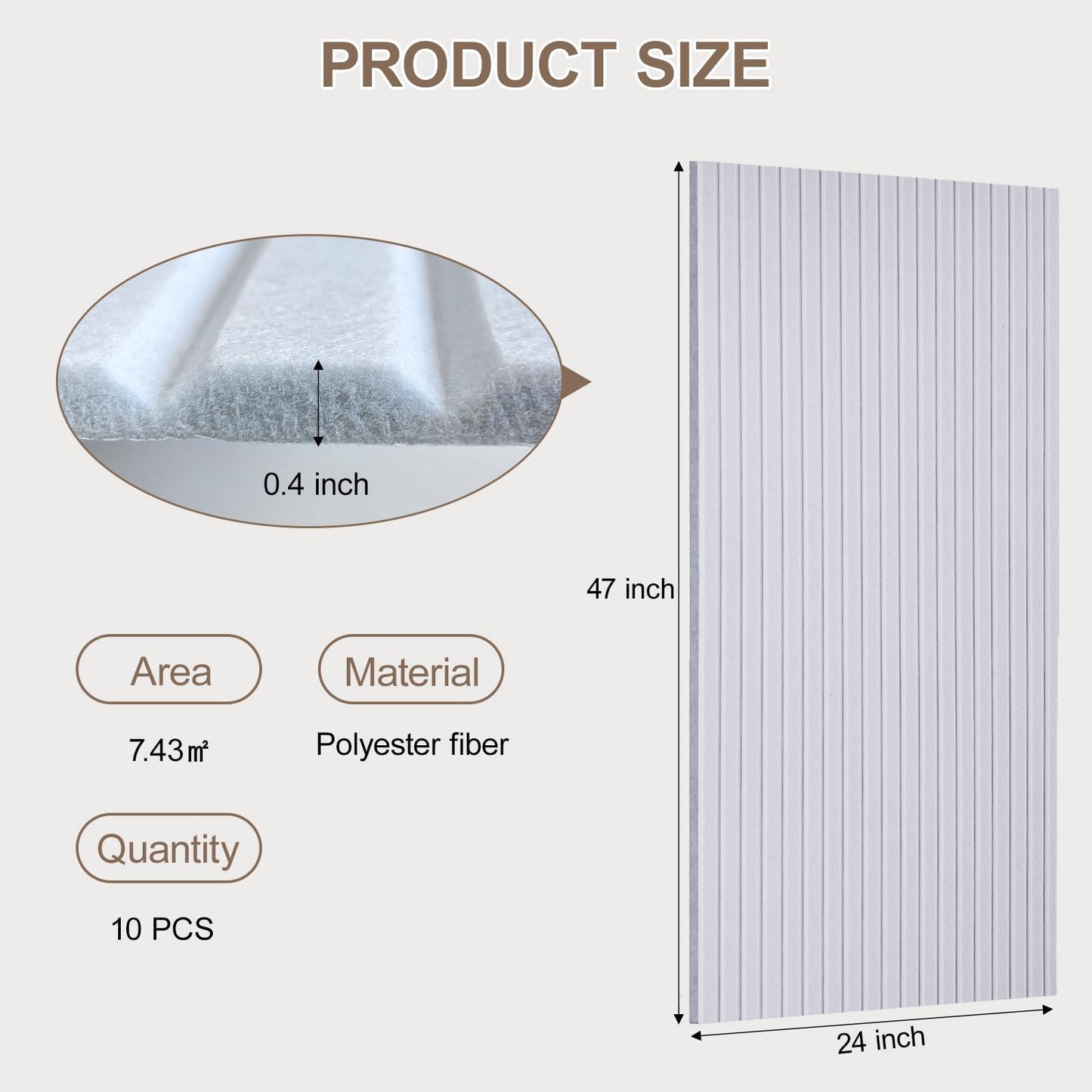 10Pack Large Acoustic Panels, 48x24x0.4 inch Sound Proof Panels for Walls, Self-Adhesive Sound Panels Noise Reducing for Walls, Acoustic Wall Panel for Home Studio Office Gym & Commercial Spaces(Grey)