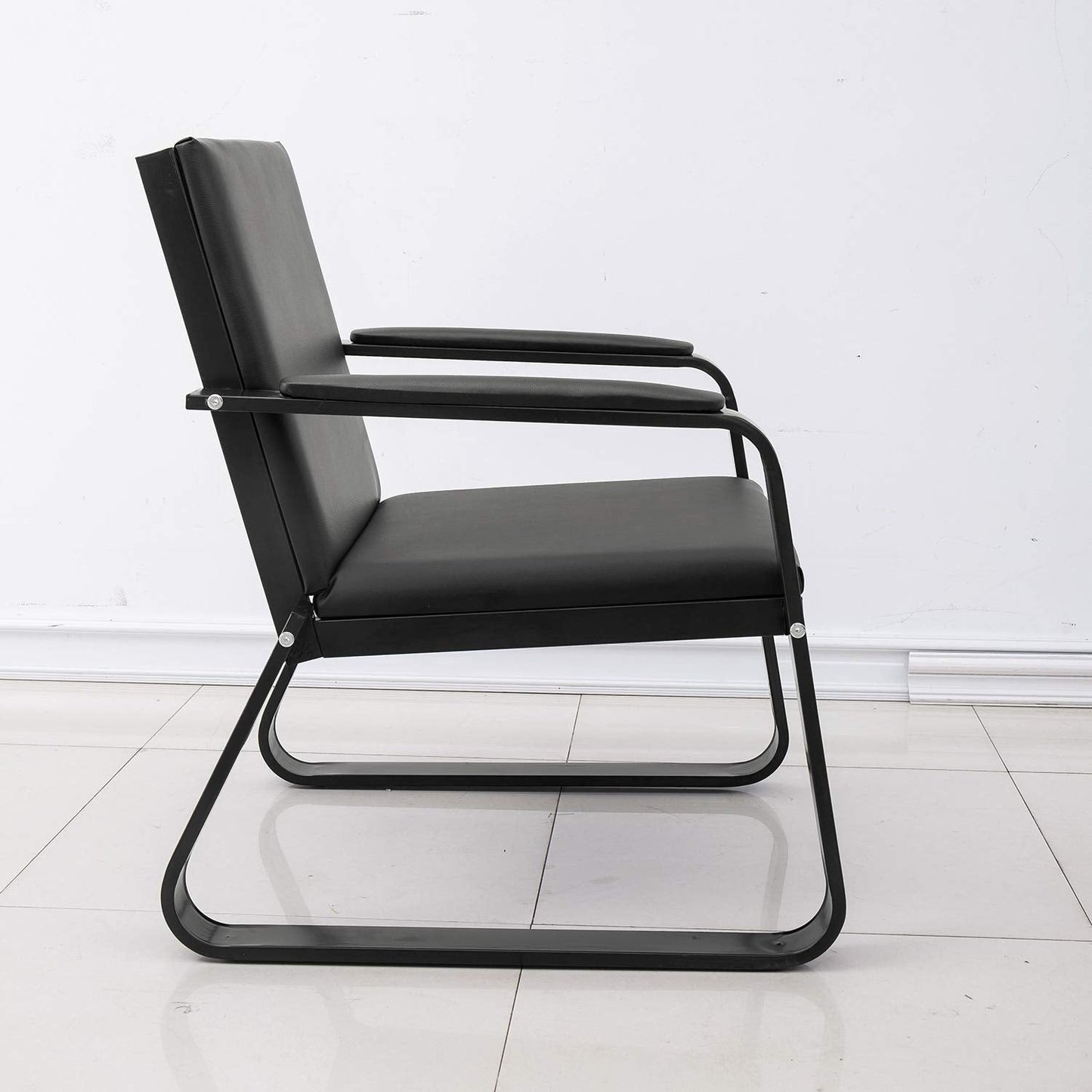 wonline Waiting Room Chair with Armrest PU Leather Office Waiting Room Furniture, Office Guest Seating Lobby Conference Reception Chairs for Airport Clinic Hospital Bank Salon Barber