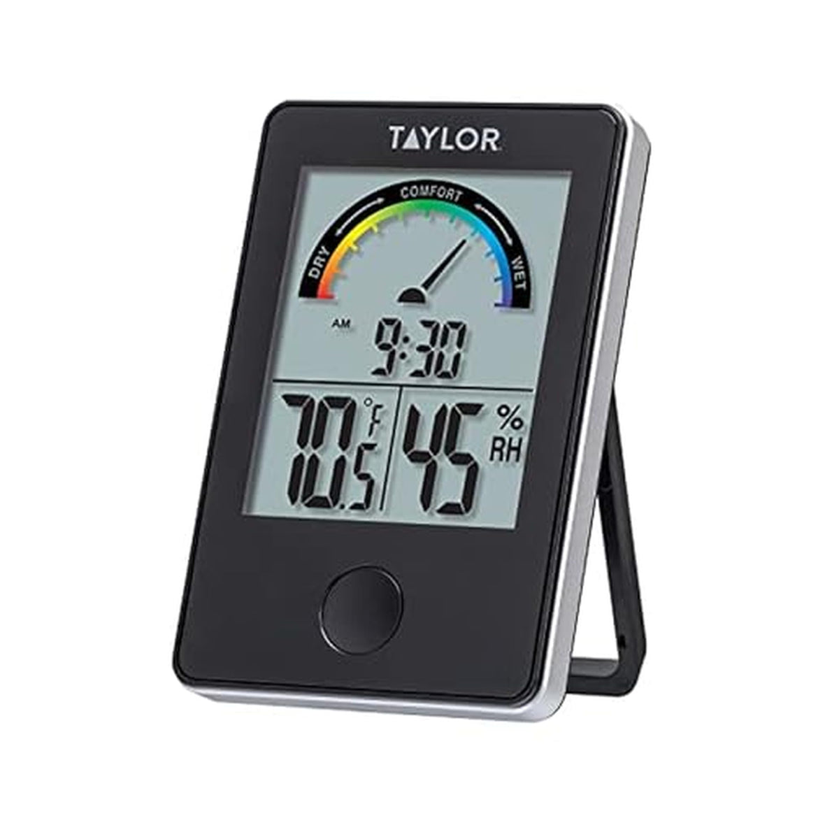 Taylor Digital Wireless Indoor Comfort Level Thermometer and Hygrometer, Easy-to-Read Display for Home, Office, Greenhouse, Nursery, and Indoor Areas, Black