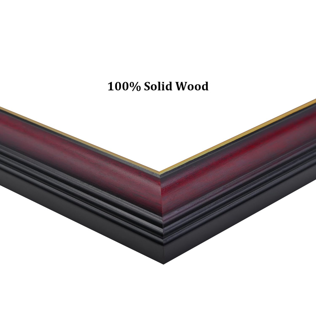 Egofine Diploma Frames 8.5 x 11 with Mat Set of 2 Solid Wood Degree frame Covered by Plexiglass, Certificate Frame 11x14 Without Mat, Picture Frame for Wall and Tabletop, Cherry Red with Gold Edge