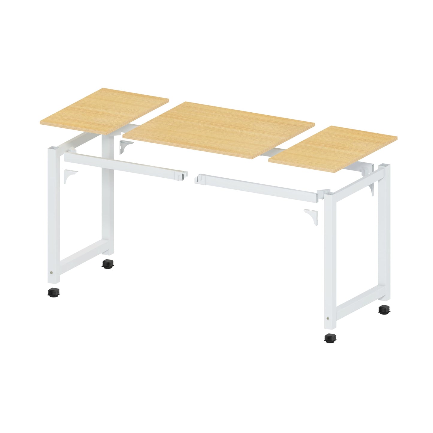 NSdirect Modern Computer Desk 63 Inch Large Office Desk, Writing Study Table for Home Office Desk Workstation Wide Metal Sturdy Frame Thicker Steel Legs, White