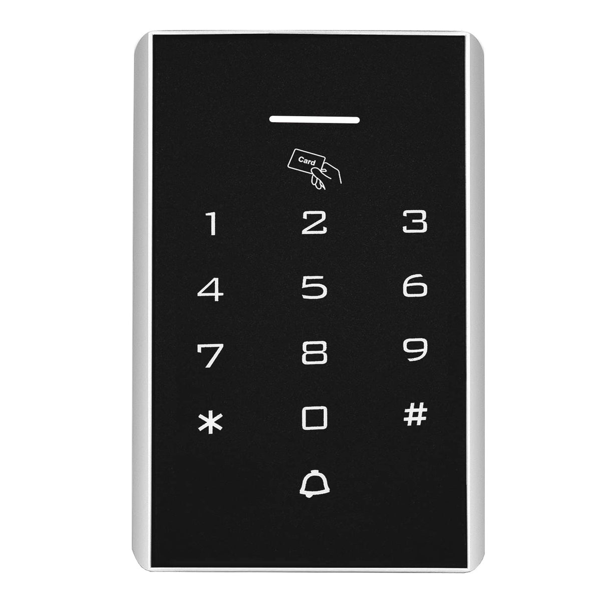 Door Access Control Keypad, 125KHz Proximity ID Card Access Control System, Support 1000 Users Door Access Control, Stand-Alone Keypad + 5PCS Keychains for Entry Access Controller Gate Opener
