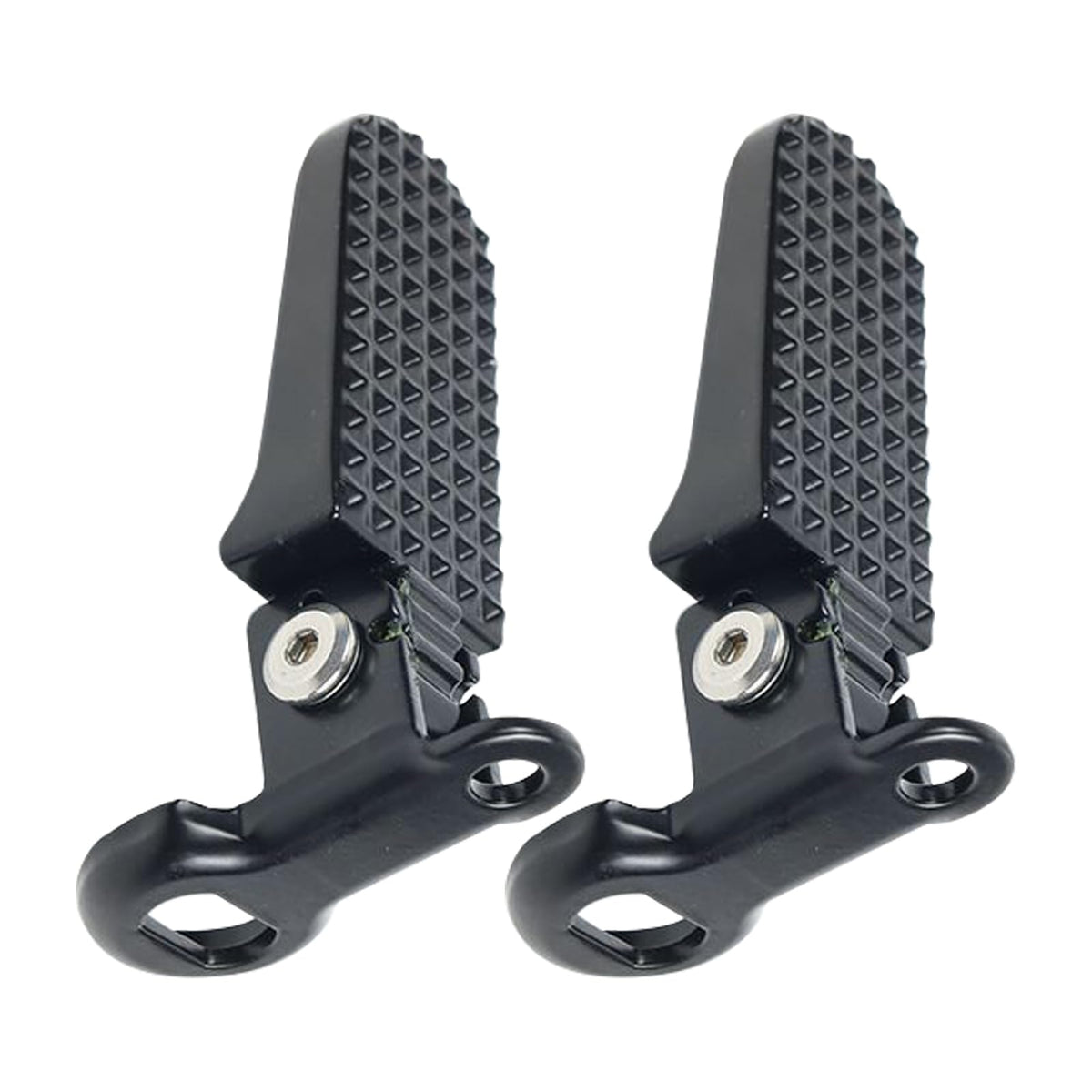 2pcs Bike Rear Pedals, Aluminium Foot Peg Non-Slip Foldable Bicycle Footrests for E-Bike, Mountain Bike, Folding Bicycle(Black)
