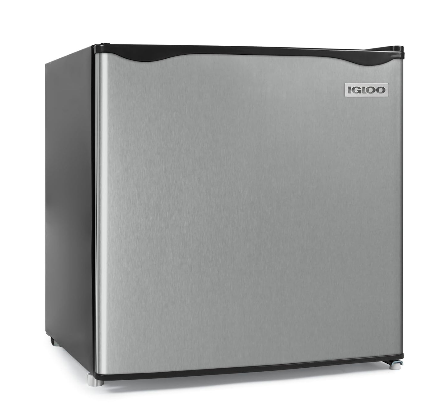 Igloo 1.6 Cu.Ft Mini Fridge with Freezer - Single Door Compact Refrigerator with Glass Shelves for Homes, Dorms & Offices - Keep Drinks & Frozen Foods Cool with Temperature Control Fridge - Platinum