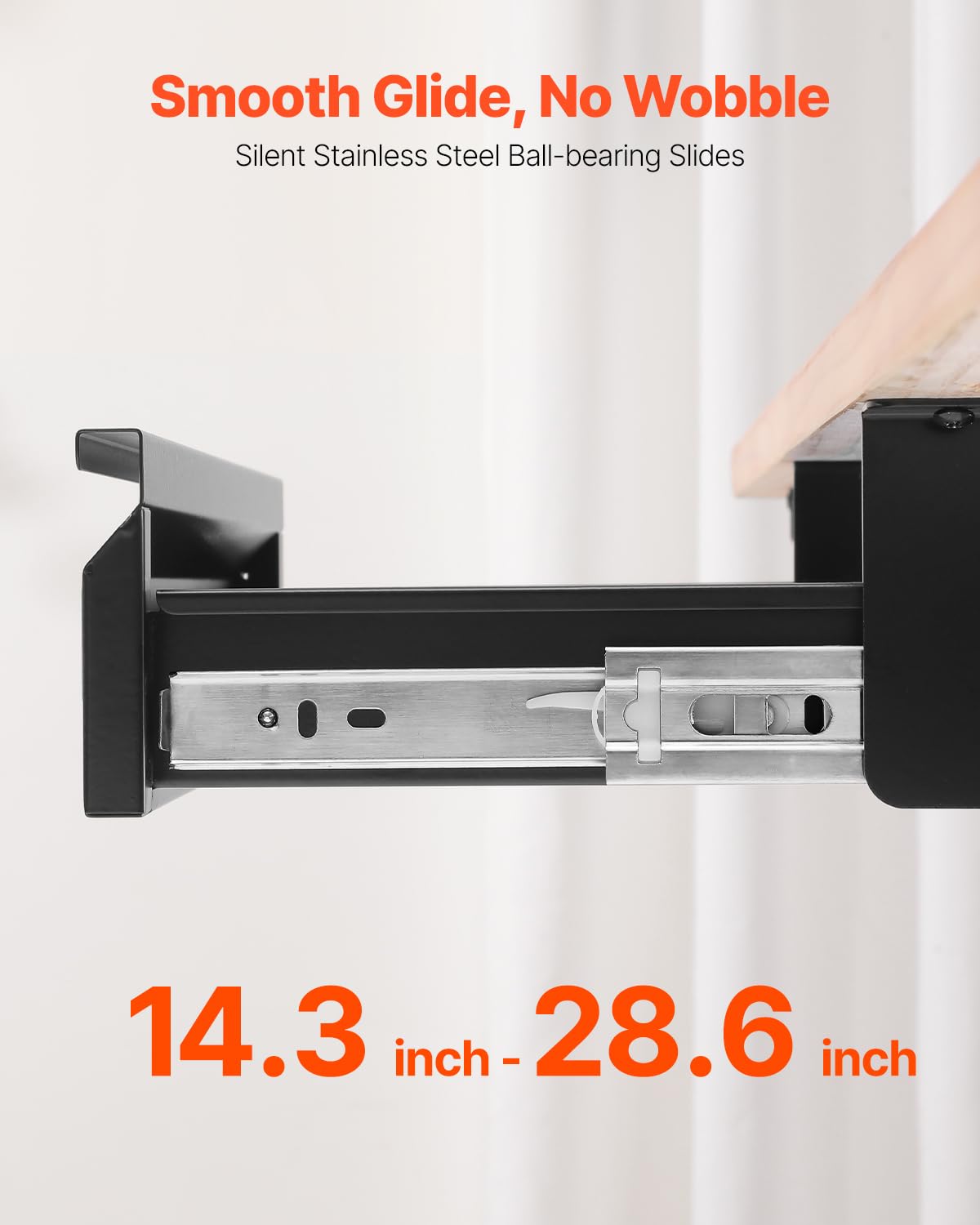 VEVOR Under Desk Double Stacked Lockable Slide Out Drawer, 13 inch Lockable Under Table Pull-out Drawer Attachment for Sit Stand Workstation, Secure Under Desk Storage Organizer, Black