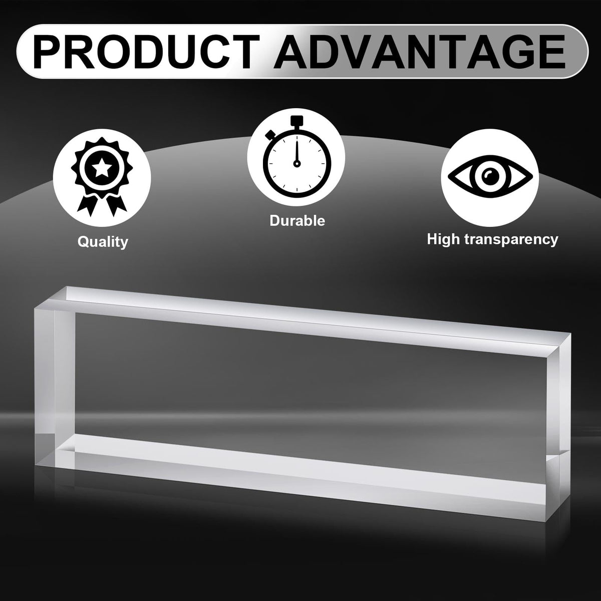 Yousoontic 2 Pcs Clear Acrylic Blocks for Display Blank Name Plate Block Cube Display Stand for Wedding Props Photography Scrapbooking Crafts (2.5 x 8 x 1.125 Inch)
