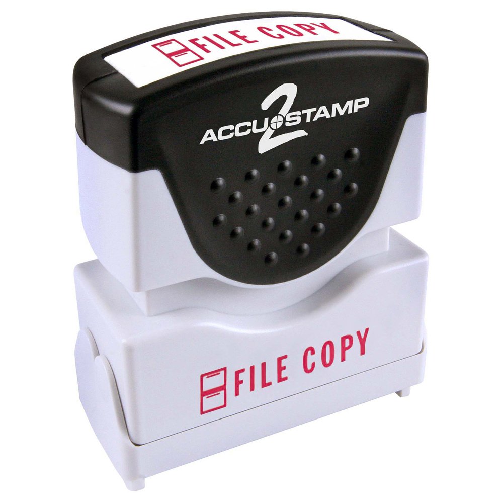 ACCUSTAMP2 035596 Pre-Inked Shutter Stamp, Red, File Copy, 1 5/8 x 1/2