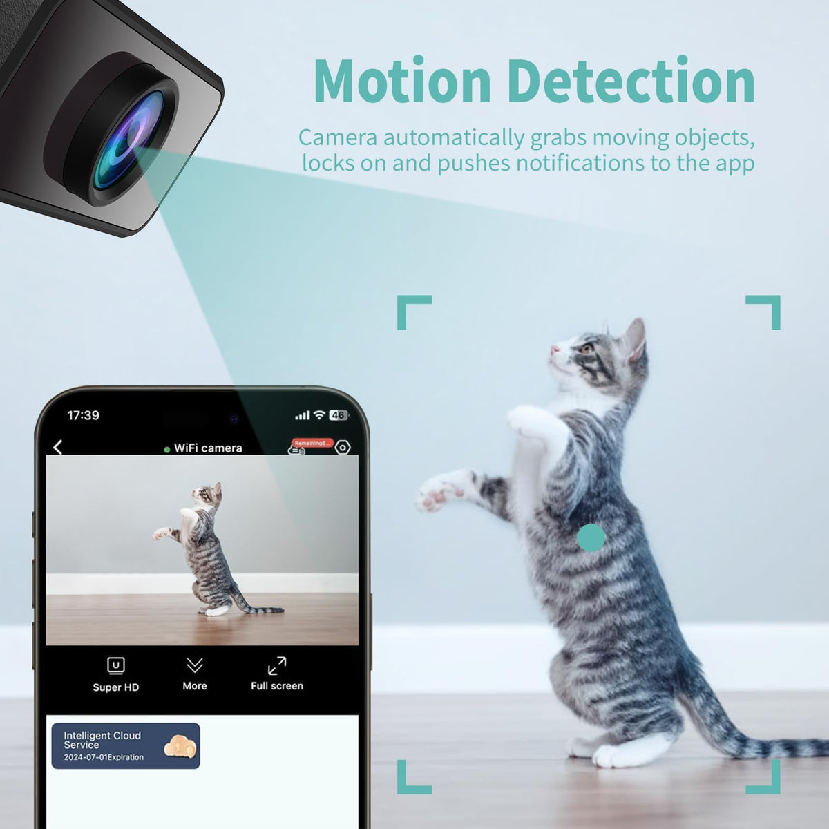 Braload Mini Camera Nanny Cam for Home - 2026 Update WiFi Security Camera with Free Cloud Storage, Baby Monitor Pet Camera with Motion Detection, Night Vision, App Control, with No WiFi Mode (Black)