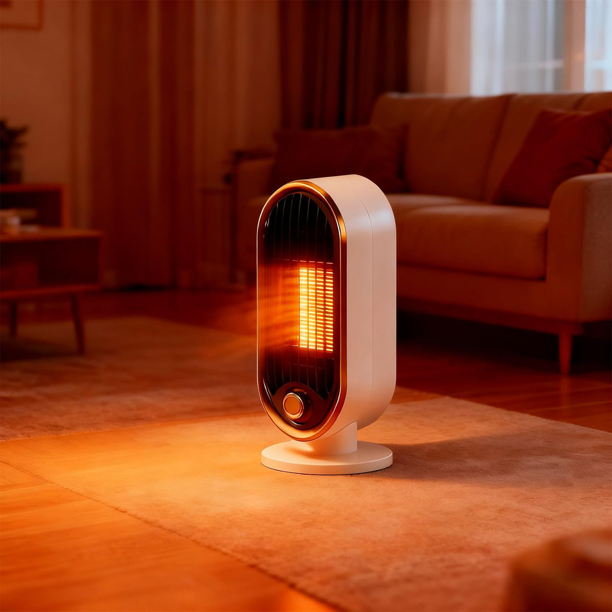 Space Heater, 800 Watts Space Heaters for Indoor Use, Tip-Over Protection, Fast Heat, Thermostat, Desktop and Floor, Small Portable Space Heater for Bedroom, Office, Dorm, Living room, Garage