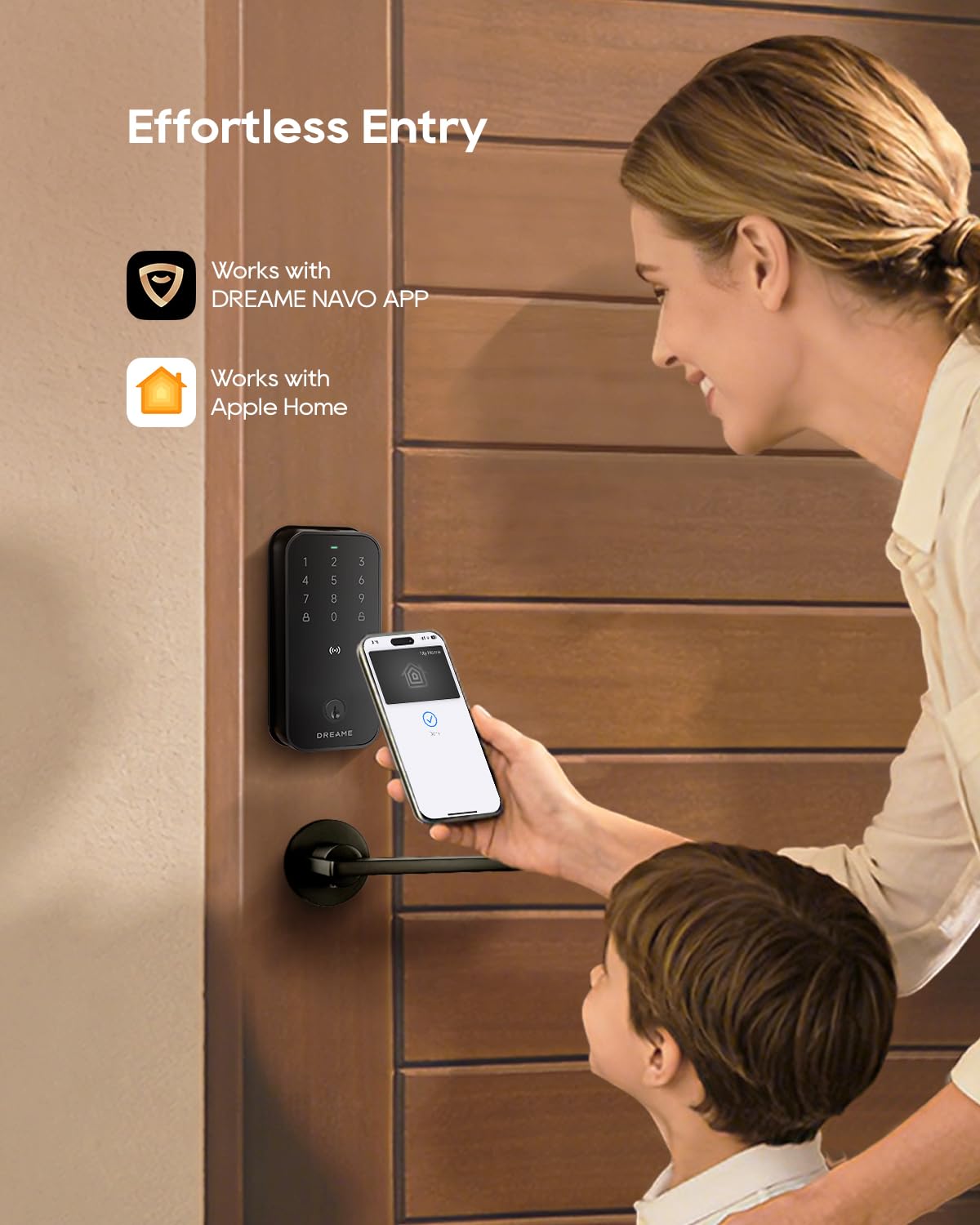 DREAME Smart Door Lock Turbo lite, Smart Locks for Front Door homekit, Apple Home Key Support, 12-Months Battery Life, AI Fingerprint, Smart Deadbolt Lock with App Control, IP54 Waterproof, Auto Lock