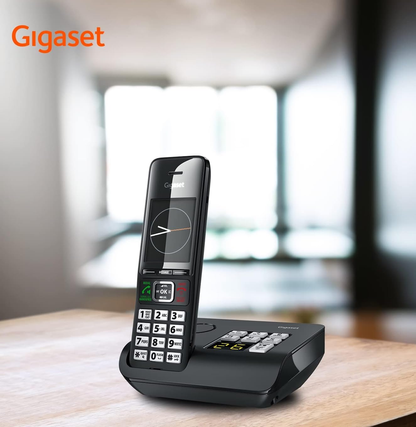 Gigaset Comfort 552A - Cordless DECT Phone - Answering Machine - Made in Germany - Elegant Design - Hands-Free Mode - Comfort Call Protection - Big Phone Book, Titanium-Black