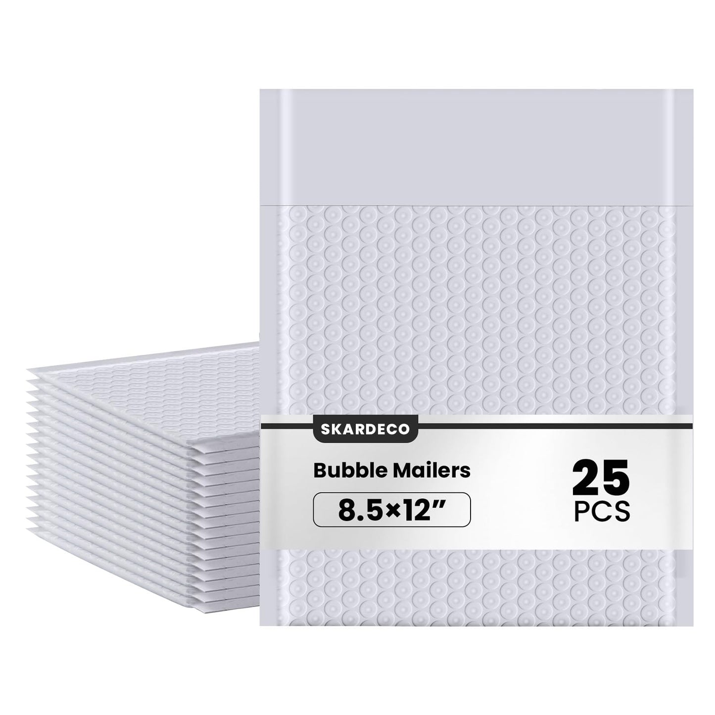 skardeco Bubble Mailers 8.5x11inch 25Pack Grey Bubble Mailers Self-Seal Padded Mailing Envelopes Bubble Opaque Padded Mailer for Small Businesses to Package and Mail Jewelry Cosmetics#2（white，grey）