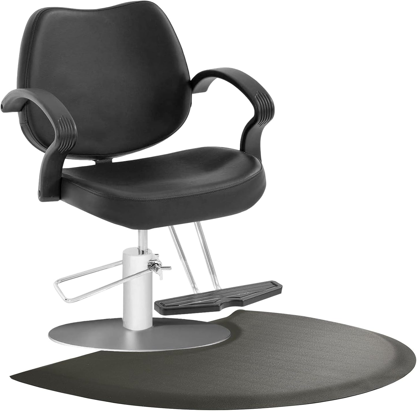 Salon Mat 3′x4′ Barber Shop Chair Mat Anti-Fatigue Salon Floor Mat - Black Semi Circle Salon mats for Hair Stylist - 1/2" Thick Comfort Salon Standing Mat