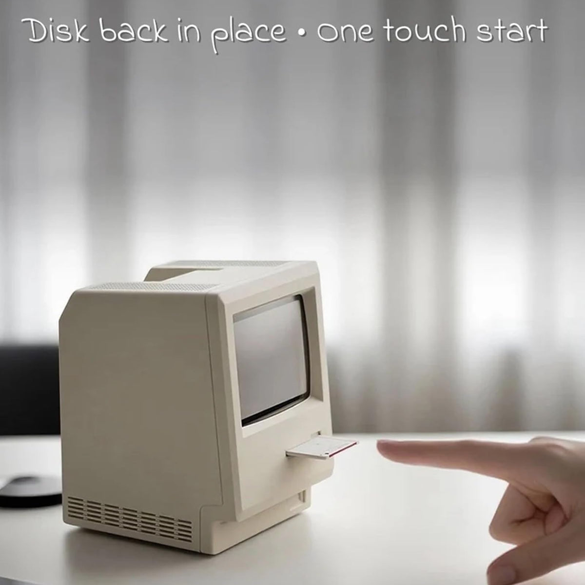 RayCue Maclock WB-8 Retro Pixel Alarm Clock - 1984 Computer-Inspired USB Desk Clock with Pixel Display, Multiple Alarms & Adjustable Brightness | Maclock Calendar, Temperature, Unique Retro Tech Gift
