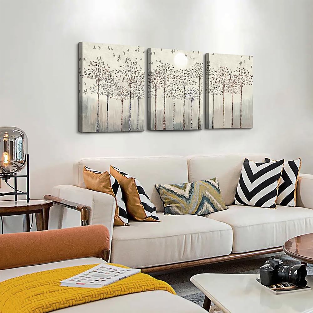 Lapremoly Wall Decor - Canvas Wall Art for Living Room, Bedroom & Office - 3 Piece Abstract Nature Modern Wall Paintings & Prints