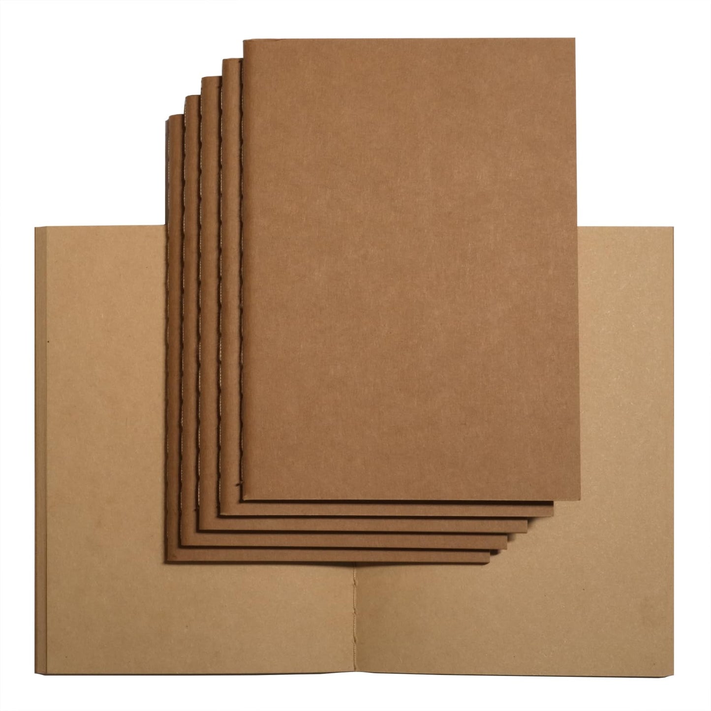 SUNUU Blank Passport Size Travelers Notebook Inserts,Lightweight Journal with Kraft Paper Covers,4.92’’x3.54’’(12.5 cm x 9cm),100 gsm Paper,6 Thread-sewn notebook/384 Pages,Kraft Inner Pages