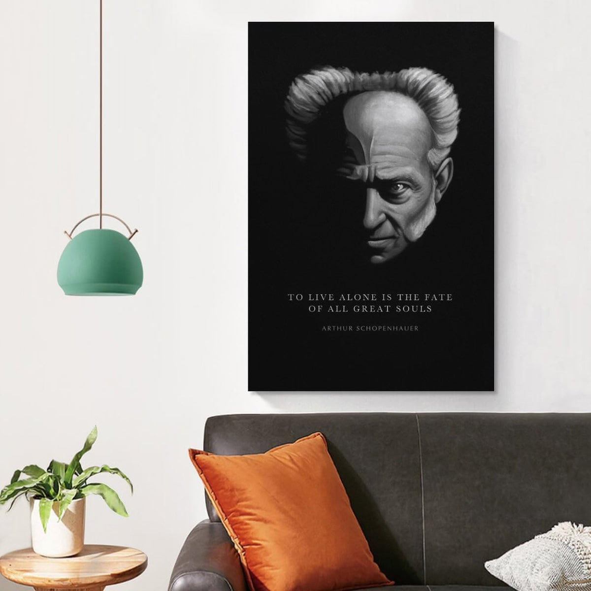 Arthur Schopenhauer Quote To Live Alone Fate Of Great Souls Canvas Printing Wall Art Scandinavian Bohemian Prints Wall Decor Posters for Living Room Bedroom Office Study 16x24inch(40x60cm)