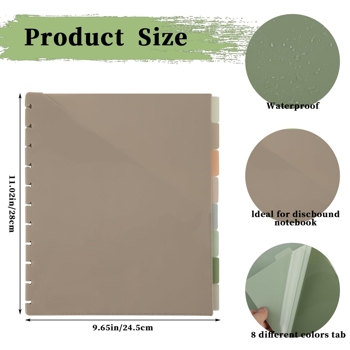 32 Pcs Discbound Pocket Dividers 8.5 x 11 Dividers with Discbound Notebook Accessories Tabs and Pockets Discbound Pocket Folders for Business School Office