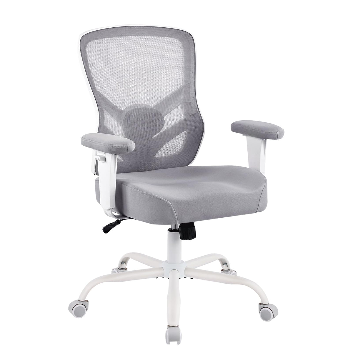YFO Ergonomic Office Chair, Mesh Computer Desk Chair with Adjustable Back Lumbar Support and Armrests, Comfy Executive Rolling Swivel Task Chair for Home Office, Grey