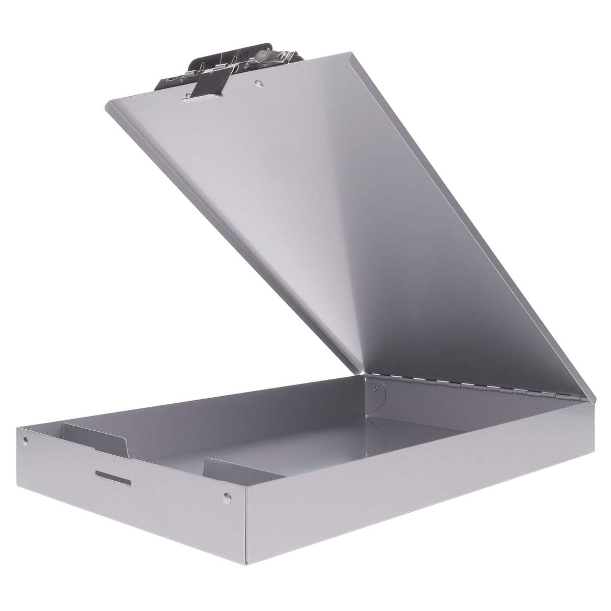 Saunders Metal Clipboard with Storage, Silver Single Layer Nursing Clipboard Folio, Letter Size Paper Organizer, Steel Clip with Self Locking Latch, Form Holder for Office, School & Work - Made in USA