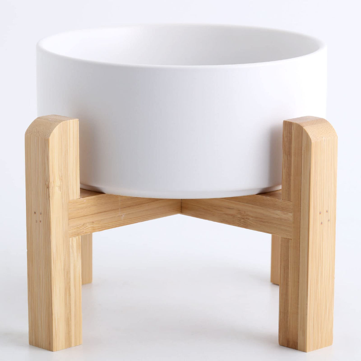 Petygooing White Elevated/Raised Ceramic Dog Bowl for Small Breeds, Dog Food Water Dish with Stand,Pet Feeding Bowl with Anti Slip Rubber for Cats and Small Dogs Puppy 13.5 OZ (5.1In / 1.7 Cups