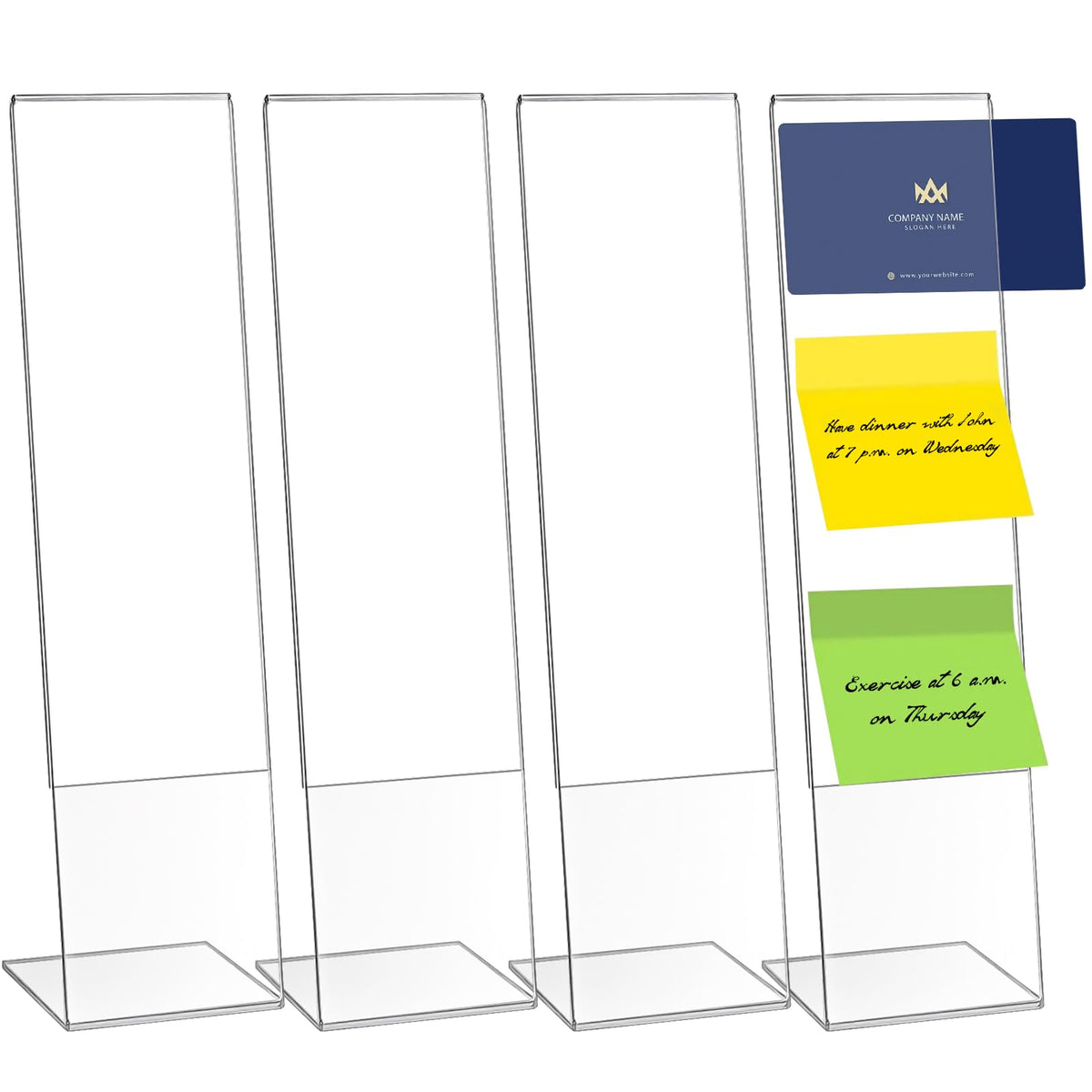 4 Pcs Multifunction Computer Monitor Memo Board, Clear Acrylic Monitor Sticky Note Holder for Office Home Desktop,Office Desk Accessories
