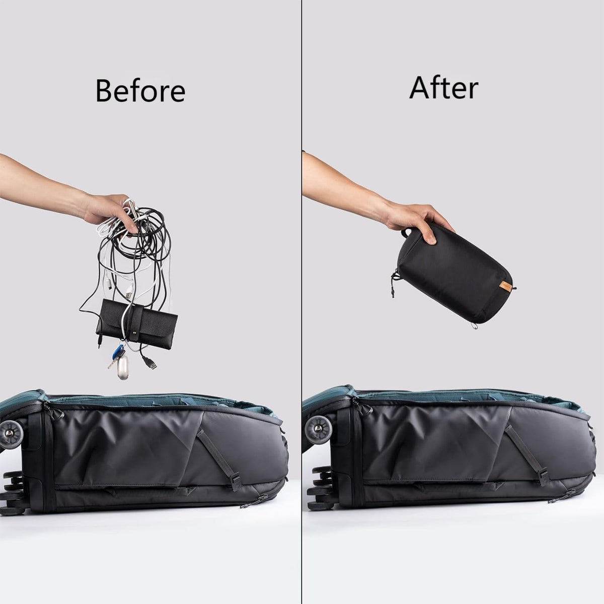 PGYTECH Mini Travel Tech Organizer, Waterproof Tech Bag, Electronics Accessories Organizer Carrying Case, Organizer Bag for Cables, Cord, Phone Batteries, Charger, Photography SD Card, Green