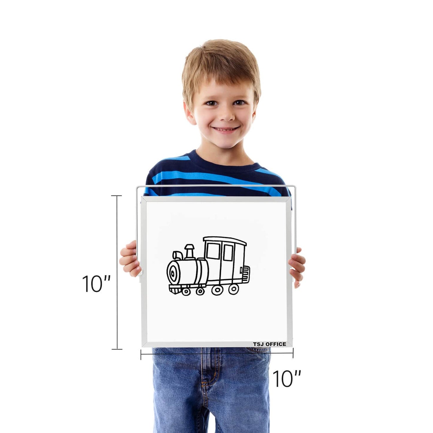 TSJ OFFICE Small White Board - 10 X 10 Inches Small Magnetic Dry Erase Board with Hooks for Wall, Desktop Whiteboard Stand 360 Degrees Revolving Double Sided for Office, Home, School, Silver