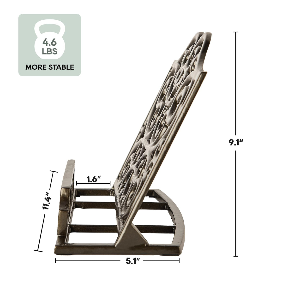 JOGREFUL Cookbook Stand, Cast Iron Heavy-Duty Recipe Book Holder, Kitchen Vintage Recipe Book Holder, Reading Rest Holder for Easel/Counter/Books/Magazine/iPad/Bible, Classic Coffee Gold