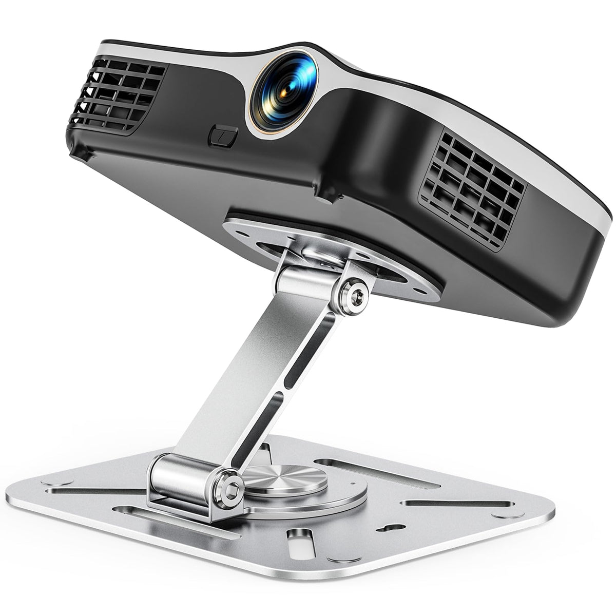 BAISHUN 3-in-1 Projector Stand – Desk, Wall and Ceiling Mount with 1/4-Inch Thread, Foldable, Easy Setup, Height Adjustable and 360-degree Rotation Compatible with Most Projectors for Home, Office