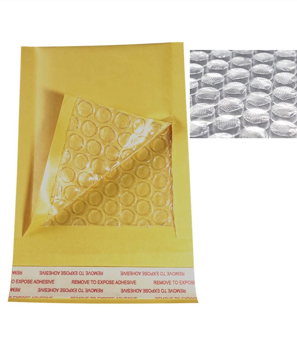 5x7 Inches Small Padded Envelopes Kraft Bubble Mailers Self Seal Shipping Envelopes Bags 50 Pack