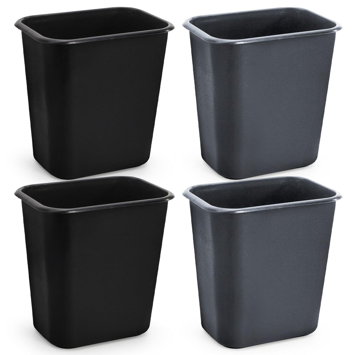 yarlung 4 Pack Small Trash Can, 2 Gallon/8L Garbage Can Bin Plastic Waste Basket Barrel for Bedroom, Kitchen, Bathroom, Office, 10x7x10.5 Inches, 2 Colors