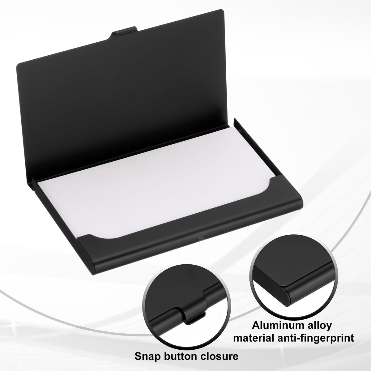 PATIKIL Business Card Holder, 5Pcs Aluminum Metal Card Case Professional Pocket Card Holder for Name Card Credit Card, Black