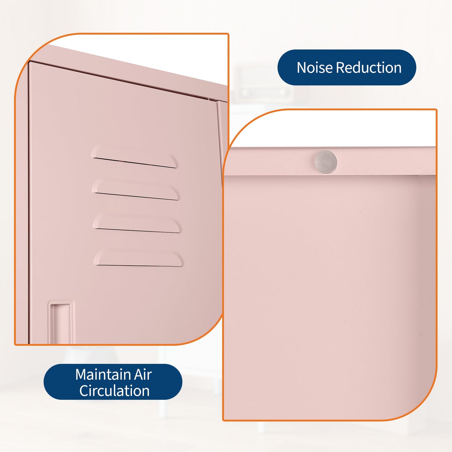 Lockable Metal Locker Cabinet, 39''h Metal Storage Cabinet with Lock, Adjustable Shelf & Ventilation, Steel Locker for Gym, School, Office, Home, Garage Pink