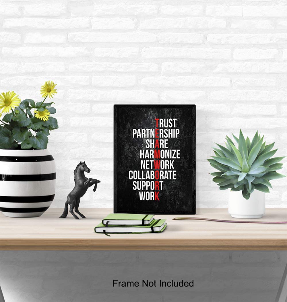 Motivational Office Wall Art Decor - 8x10 Decoration for Business, Home, Apartment - Great Inspirational Gift for Entrepreneur, Executive, Manager, Team Leader - Unframed Poster Picture