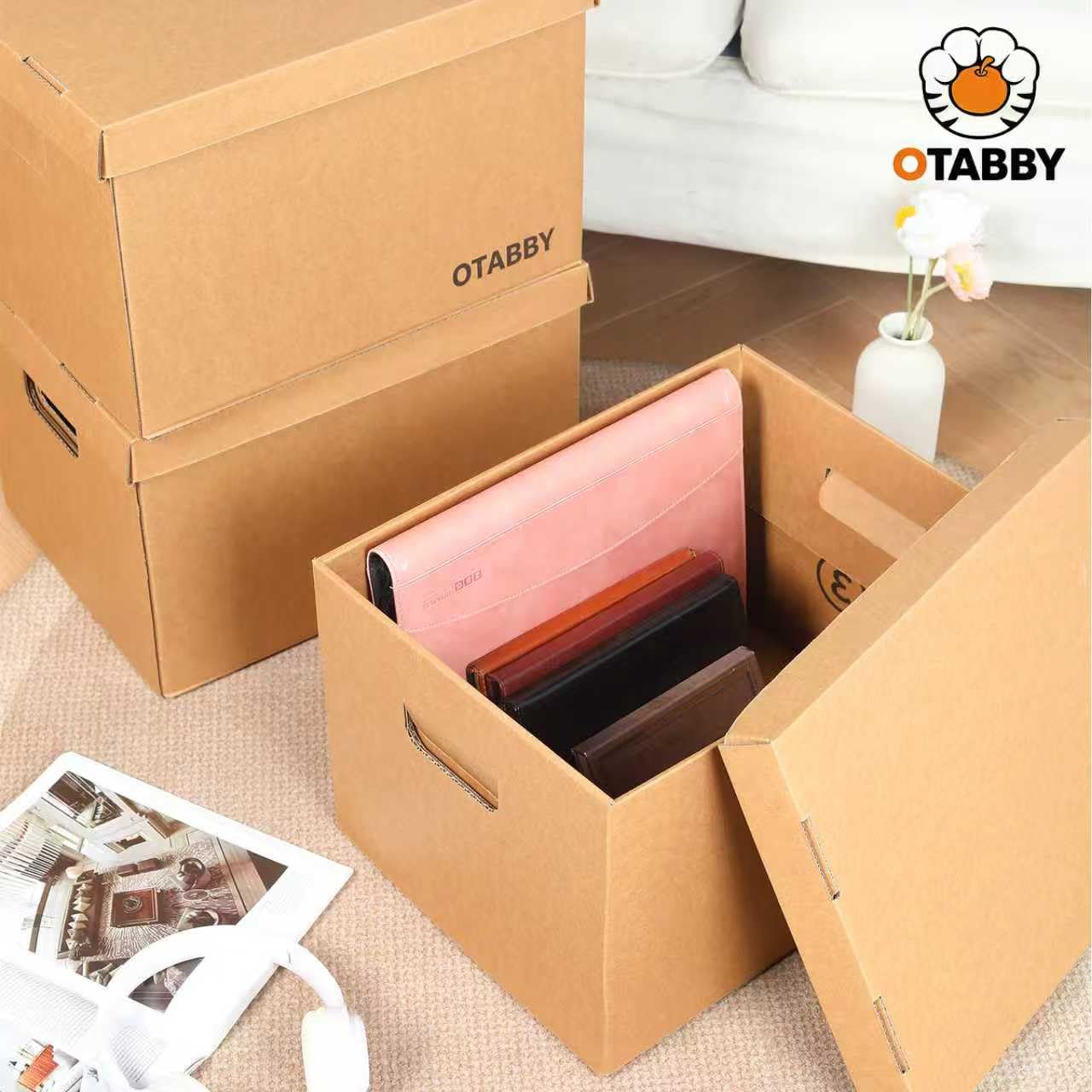 Archival Storage Boxes (8-Pack) - Extra Strong 3-Ply Side Walls, Heavy-Duty Kraft Board, Ready-To-Assemble with Handles and Lids for Files and Photo Storage, Legal/Letter Size 12x16x10 Inches