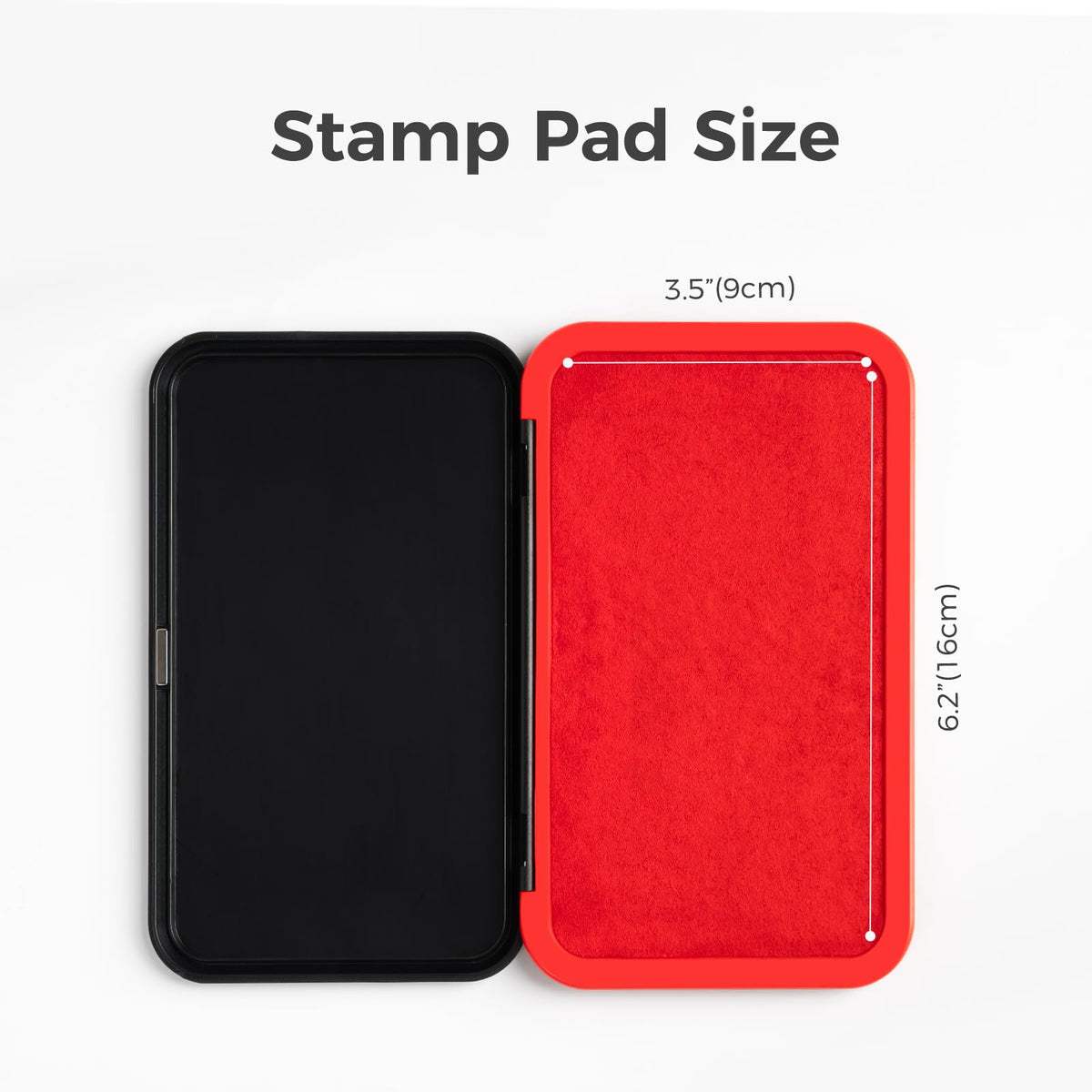 NEO MARK Large Stamp Pad Kit (1oz Ink Included) - 3.50"x 6.25", Magnetic Lid, Premium Quality Felt Stamp Pad (Red)