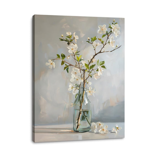 daktenn Wall Art for Bathrooms Art Wall Decor Floral Canvas Wall Art Bathroom Pictures Wall Decor for Bathroom Bedroom Livingroom 12x16 Inches