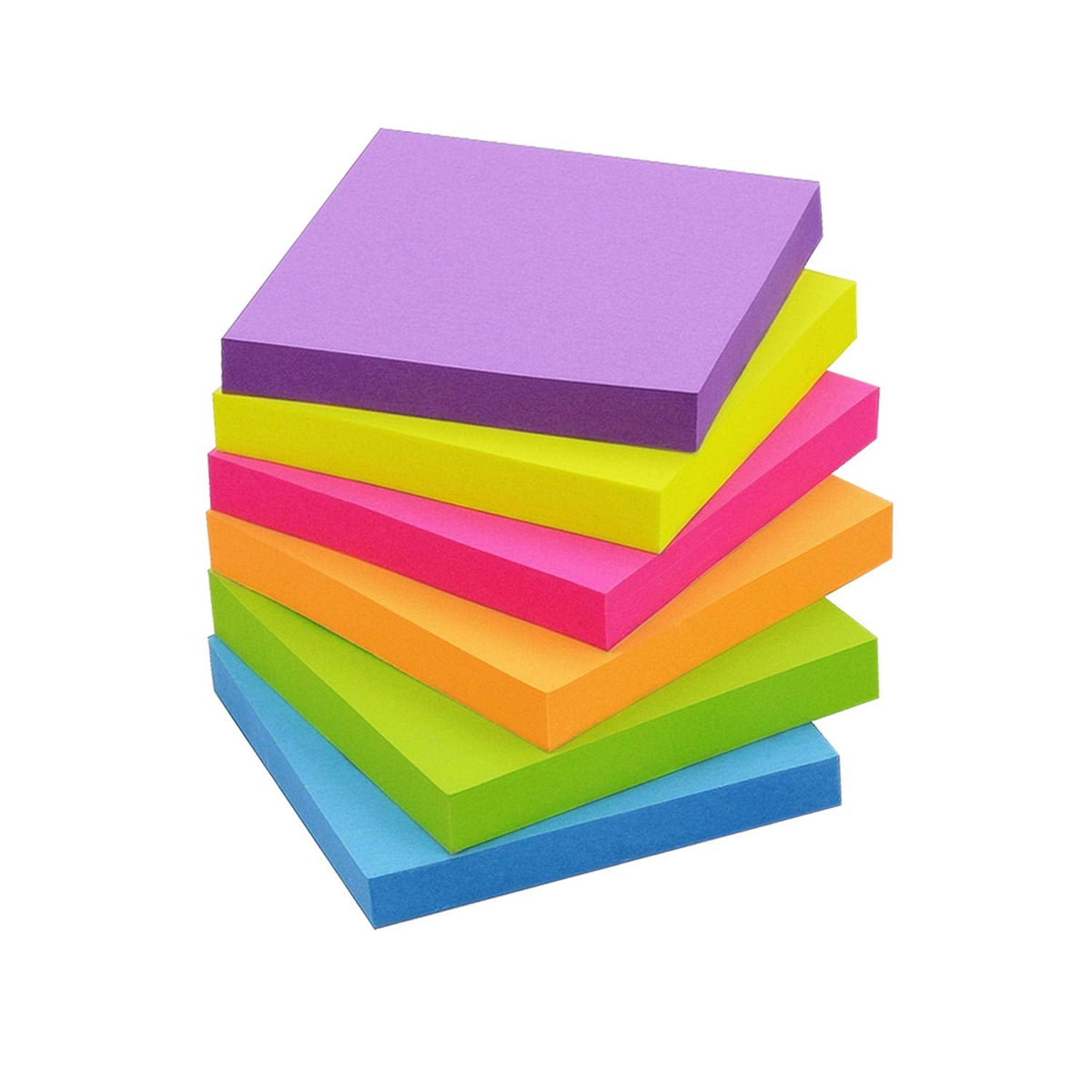 Sticky Notes 3x3 inch, Bright Colors Self-Stick Pads, 12 Pads/Pack, 100 Sheets/Pad, Total 1200 Sheets
