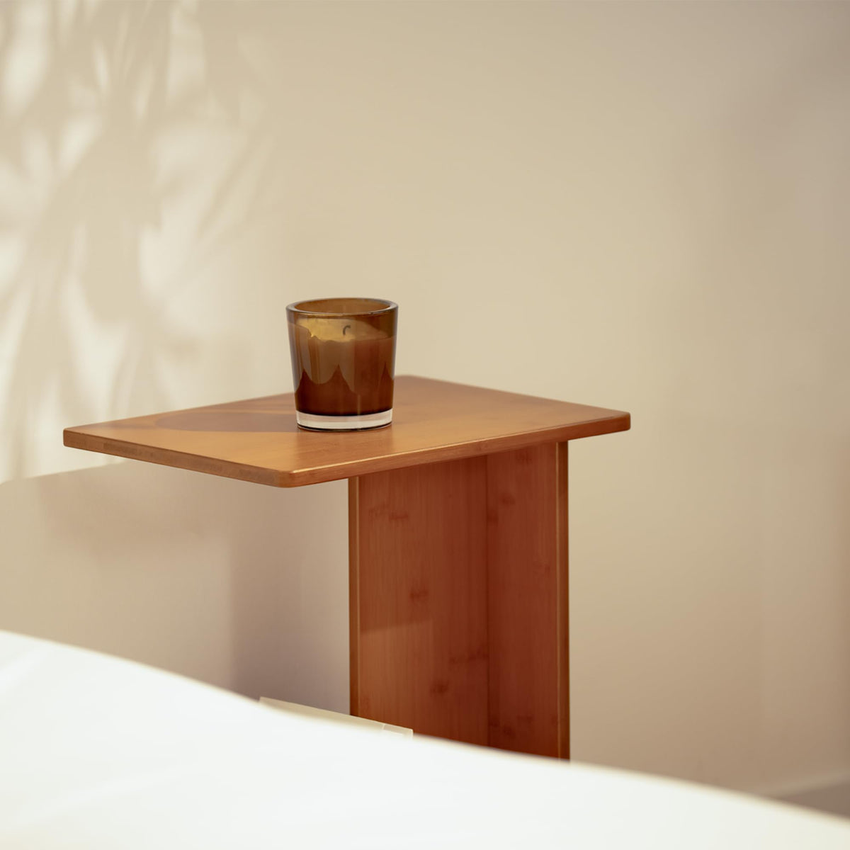 RECCI Solid Bamboo C-Shaped End Table Set of 2 for Couch and Sofa, Sustainable Mid-Century Modern Wood Side Table for Living Room or Bedroom, Easy Assembly C Table Nightstand (Walnut)
