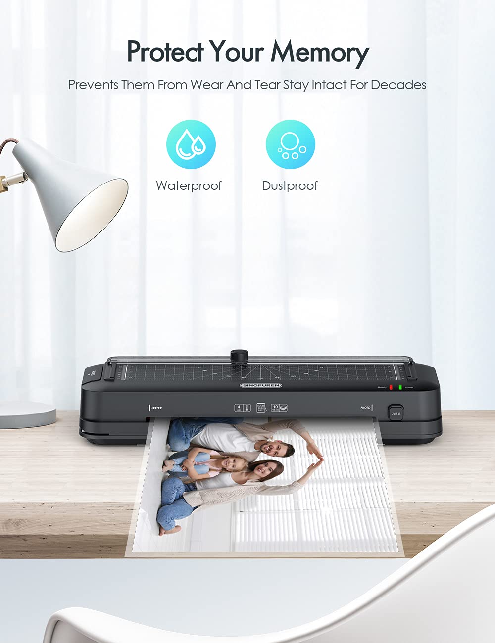 9-Inch Laminator Machine for Teachers & Home – All-in-One Jam-Free Laminator with Paper Trimmer, 2-Hole Punch, Corner Rounder, Fast 3-Min Warm-Up, 10 Pouches for School, Crafts & Office