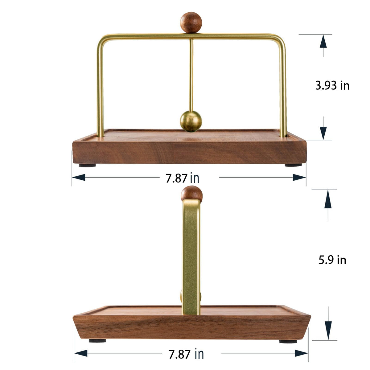 Wood Napkin Holder for Table, Square Tabletop Napkin Dispenser with Sophisticatedly Metal Center Bar, Cocktail Napkin Holder for Home, Kitchen, Office, Restaurant, Hotel, Cafe, Bar